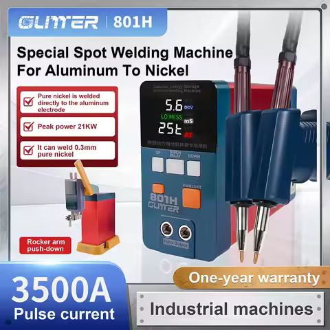 GLITTER 801H/801D/801B Capacitor Spot Welding Machin 3500A 21kw Aluminum To Nickel Battery 110-220v