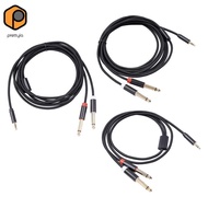 [prettyia] 3.5mm to 6.35mm x2 Cable Audio Cables 3.5mm Stereo Jack Plug to 2 x 6.35mm Mono Audio Cab