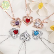 Infinity Love Diamond Pendant Necklace Inlaid Birthstone Crystal Necklace