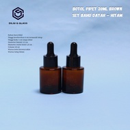 20ml amber glass pipette bottle flat shoulder/ 20ml brown serum bottle 20ml glass pipette bottle