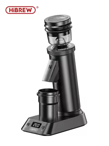 HiBREW G5 Plus Electric Coffee Grinder 48mm Conical Burr Digital Timer Anti Static Tilt Angle for Es