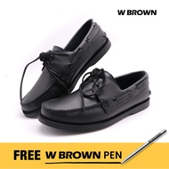W BROWN Men's Shoes Casual Boat Shoes  - Black (WST717BL)