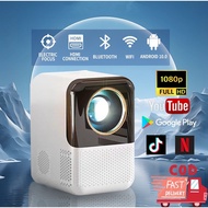 Portable Mini Projector Android 10.0 OS Dual Wifi Bluetooth 160ANSI 4K Full HD 1080P Home Theater Projector for Phone