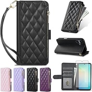 Argyle Wallet Cover for Samsung Galaxy A06/A07 & Screen Protector Wrist Strap, Card Slots Folio Purs