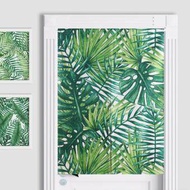 Door Curtain, Green Tropical Leaf