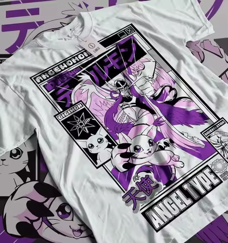 Angemon Shirt Digimon Anime Patamon Tshirt MagnaAngemon Tee Seraphimon T-Shirt