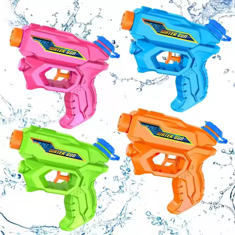 Water Guns for Kids, 4 Pack Mini Squirt Guns Long Range Water Gun Pistol Super Water Blaster Soaker 