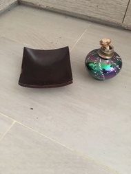 99%新 彩色玻璃瓶香薰擴散座 + 方形木盤 colourful glass bottle essential oil diffuser + square wood dish