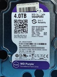 WD 紫標 WD40PURX-64GVNY0 4TB 3.5吋 6Gb/s 無壞軌無異聲 良品