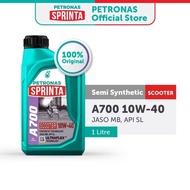 PETRONAS Sprinta A700 10W-40 Semi Synthetic Scooter Engine Oil - Minyak Hitam API SL JASO MB