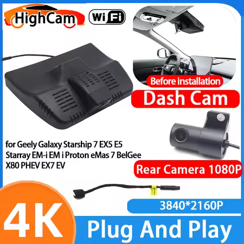 for Geely Galaxy Starship 7 EX5 E5 Starray EM-i EM i Proton eMas 7 BelGee X80 PHEV EX7 EV 4K Wifi DV