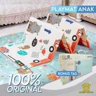 Bright Crown - Playmat Premium Anak Bayi Lipat Tebal 1cm Double Pad( Bonus Tas) 180X200CM