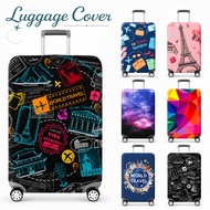 [My] Travel Luggage Cover Stretch Suitcase Protector World Travel Pattern Baggage Cover 18-32 Inch