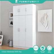 FurnitureFit 3 Doors WARDROBE WITH SHELF/ almari baju /kabinet baju/almari baju budak/Almari/Ikea Wa