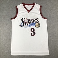 76 Players 3 IVERSON IVERSON Embroidered Retro Version White Meteor Basketball Uniform