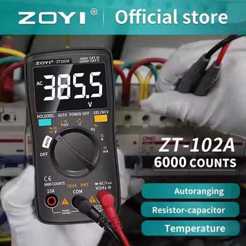 ZOYI Digital Multimeter 6000 Count True Effective Value Multifunction Multimeter Voltmeter ZT-102A S