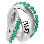 January-December 12 Months Colors Birthstone Happy Birthday Charm Compatible with Pandora Charms Bra