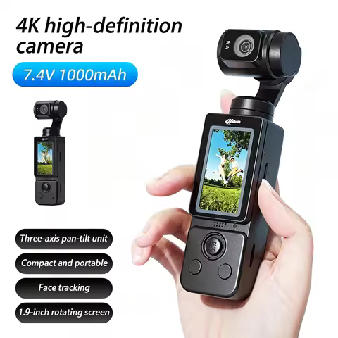 H877 4K Handheld Gimbal Camera Face Tracking Three-axis Brushless Gimbal Pocket Gimbal Camera 111° w