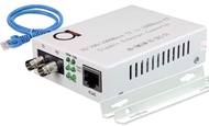 Single Mode ST Gigabit Fiber Media Converter - Built-in Fiber Module 20 km (12.42 miles) ST – to UTP