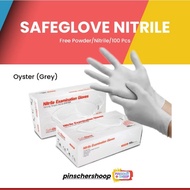 Best Selling!! NITRILE OYSTER Gray NITRILE Gloves Without Powder BOX 100pcs XS/S/M/L SBY1