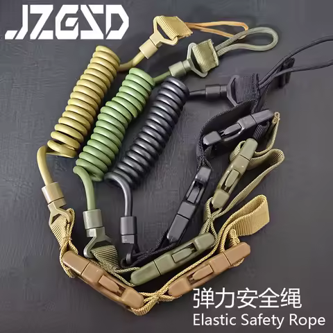 Tactical Lanyard Multi-purpose Spring Lanyard Pistol Secure Lanyard Rifle Sling Strap Shooting Hunti