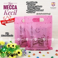 Tas Souvenir Mecca Kecil Bahan Kain Spunbond/Goodie Bag Oleh Oleh Haji Umroh