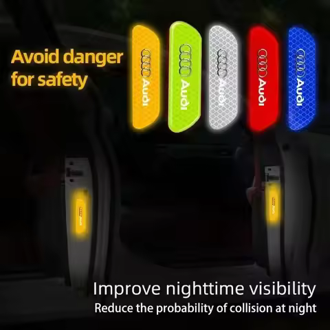 4Pcs Car Door Sticker Safety Warning Reflective Mark For Audi A1 A2 A3 A4 A5 A6 A7 A8 Q1 Q2 Q3 Q4 Q5