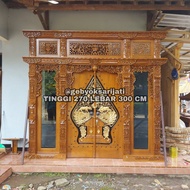 Pintu Gebyok Ukir - Gebyok Relief Gunungan Kelir Wayang- Kusen jepara