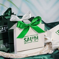 5/10pcs Saudi National Day Gift Box With Ribbon Handle, Green Party Favor Box For Celebration 23rd S