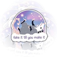 3 Pcs Funny Fake It Till You Make It Possum Playing Dead Sticker – Hilarious Anxiety Humor Vinyl Dec