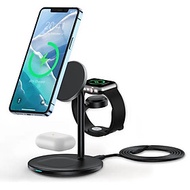 Đế sạc Choetech T585-F không dây 3 in 1 dành cho I-PHONE, AIR-PODS, AP-PLE WATCH (hàng chính hãng)