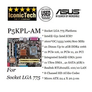 ASUS P5KPL-AM Socket LGA 775 Intel G31 Micro ATX Motherboard (Used-Good)