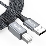 FEMORO USB Printer Cable 10 Feet 5 Pack, USB Type A 2.0 to B Printer Cables Braided Long USB Printer