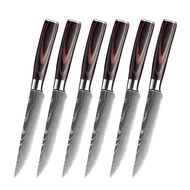Damascus Laser Grain Steak Knife Carving Knife Slicing Knife Dining Kitchen Knife Kitchen Cooking To