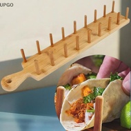 [UP] Bamboo Taco Holders Holds 8 Tacos Each Taco Tray Multi-Use Food Stands Hard Shell Tacos Rack Fo