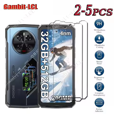2-5PCS 9H Original Tempered Glass For Doogee V40 Pro 6.78" DoogeeV40Pro DoogeeV40 V40Pro Screen Prot
