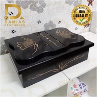 Rehal box kayu Quran Holder Book Stand Rihal Wooden Majlis Khatam Al-Quran, akad nikah [Damias Vanta