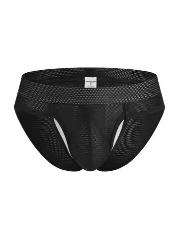 1PC Mesh Breathable Men's Underwear with Fly Pouch Front Open Bulge Separated Pouch Youth Korean Ver