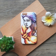 浪漫紫色帽子的少女/ 原創插畫手機殼/磨砂硬殼(HTC, Samsung,Sony, LG,iPhone)