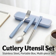 Cutlery Set Peralatan Makanan Chopstick Fork Spoon Box Tableware Utensil Utensil Chopstick NEW Set