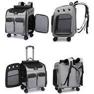 H-Y/ Pet Trolley Bag Cat out Foldable Pet Box Large Capacity Wheel Trolley Backpack Puppy Backpack Manufacturer KLNX
