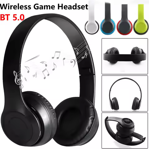 P47 Wireless Game Headset Noise Cancelling Sports BT5.0 Headphones Studio Pro Card Mp3 Player Suppor