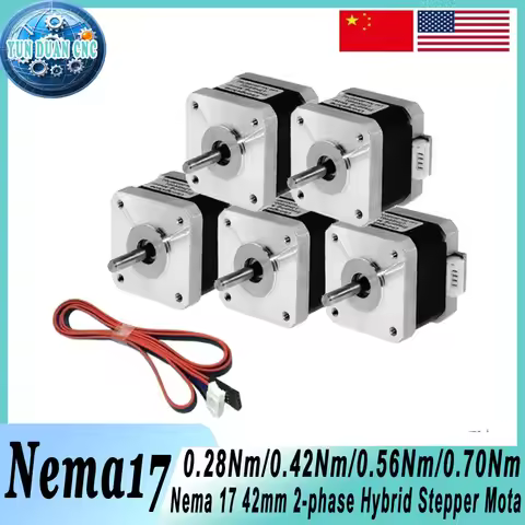 Nema17StepperMotor DriverKit 0.28-0.7Nm 4-Lead 42mm Open Loop Motor for 3D PrinterCNC/Robot/Engravin
