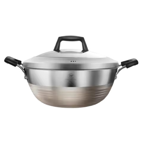 KOBACH 304 Stainless Steel Wok Non Stick Cooking Wok Honeycomb Kitchenware Large Non Stick Pot