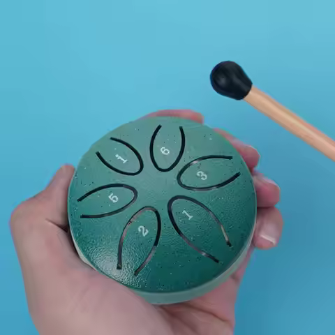 8cm Steel Tongue Drum 3 Inches 6 Notes Outside Garden Rain Chime Mini Chakra Drum Ethereal Handpan D