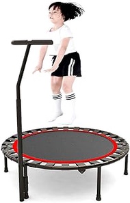 Trampette AGYH 48in Foldable Trampoline, Elastic Rope Trampoline With Adjustable Armrests, Used For Game Sports And Aerobics, Children Can Use It Safely