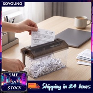 Soyoung Hand Crank Shredder A4 Paper Manual Compact Document with 3L See-Through Bin 3mm Strip Size 