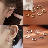 Korean 6/8/10mm Luxury 18k Gold Plated Ear Buckle Earrings Ear Studs PIercing Jewelry Accessory