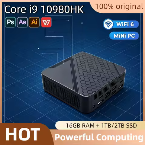 2026 Intel Core i9 10980HK Portable Mini PC 16GB DDR4 M.2 NVMe SSD Triple 4K WiFi6 Silent Cooling Of