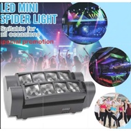 8 Eyes LED Mini Spider Light RGBW 4-in-1 Moving Head Beam DMX512 & Sound Activated Professional Stag